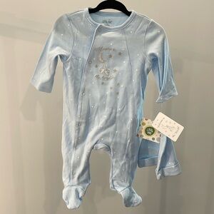 NWT Little Me “Welcome to the World” Footed One-Piece and Hat